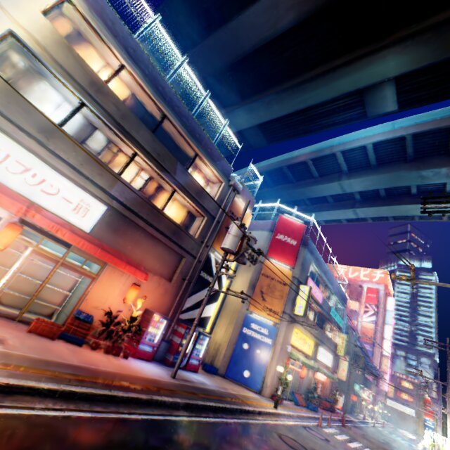 Japanese city scene