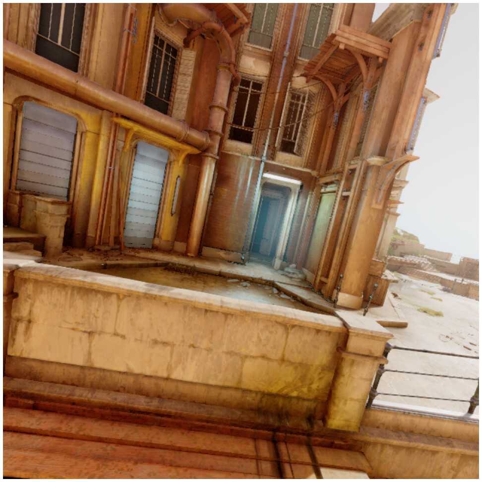 Ground-truth image of the seaside town scene