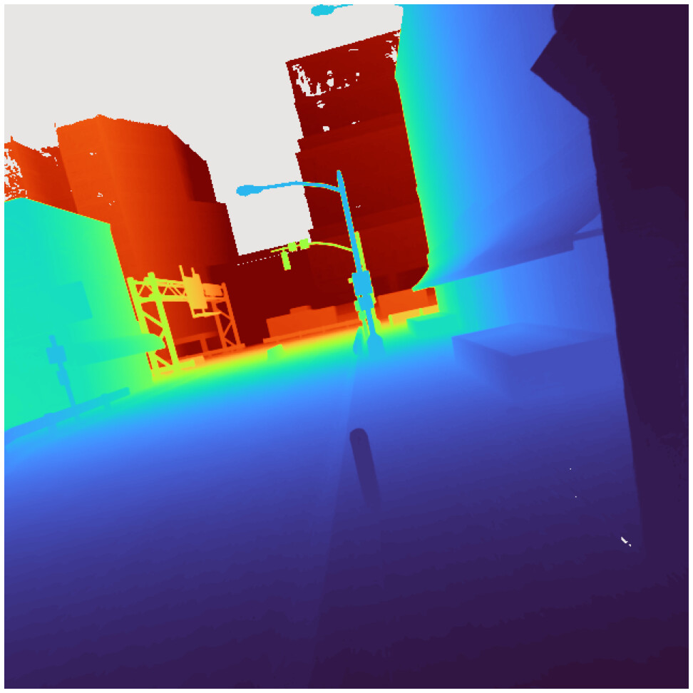 Rendered depth map of the same view